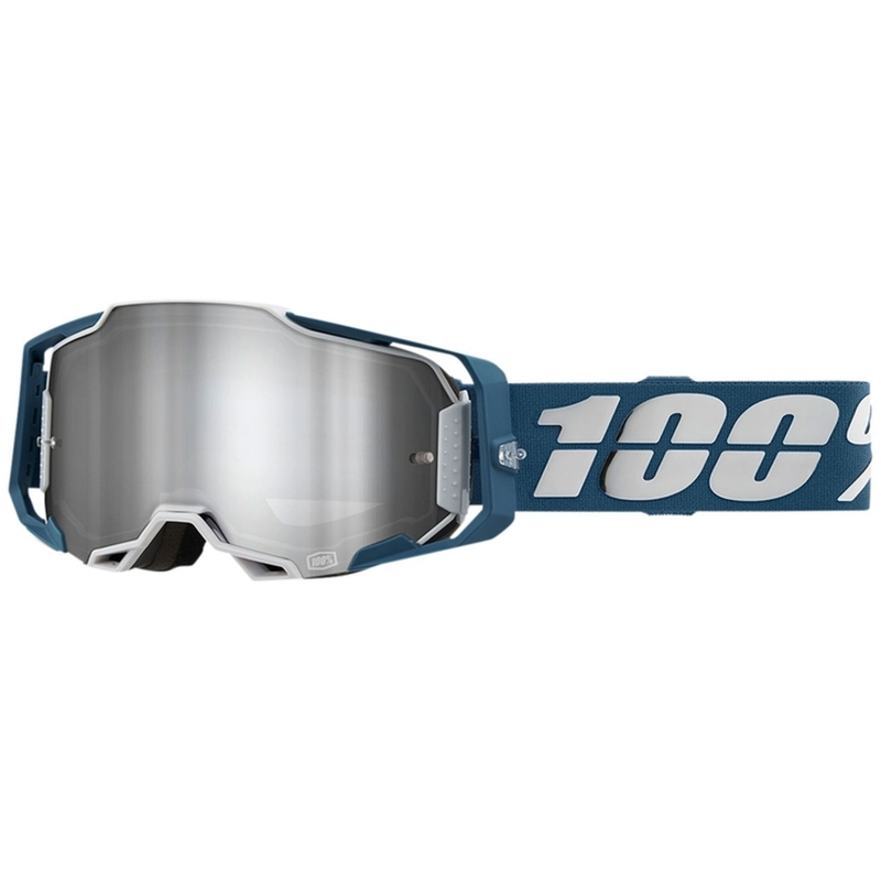 Motokrosové brýle 100% ARMEGA Albar šedo-modré (stříbrné plexi)
