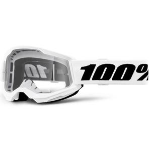 Dětské motokrosové brýle 100% STRATA 2 bílé čiré plexi