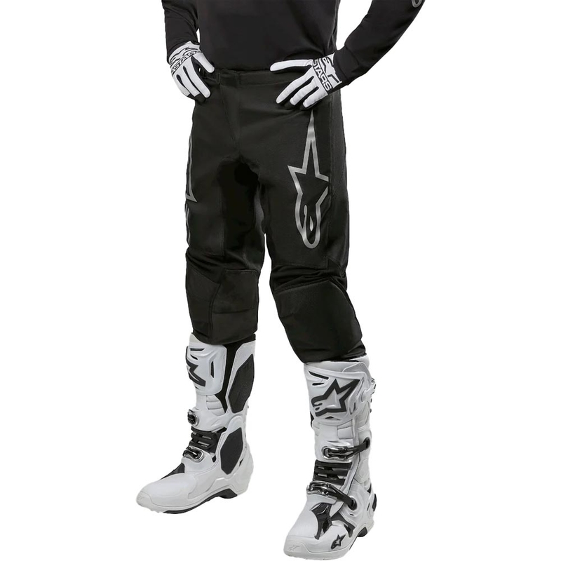 Motokrosové kalhoty Alpinestars Fluid Graphite černo-stříbrné