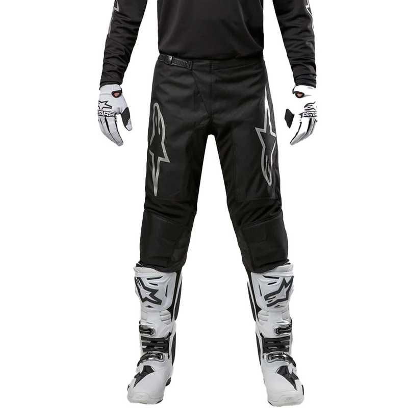 Motokrosové kalhoty Alpinestars Fluid Graphite černo-stříbrné