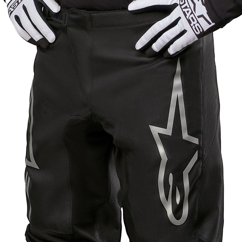 Motokrosové kalhoty Alpinestars Fluid Graphite černo-stříbrné