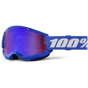 Dětské motokrosové brýle 100% STRATA 2 modré červeno-modré plexi