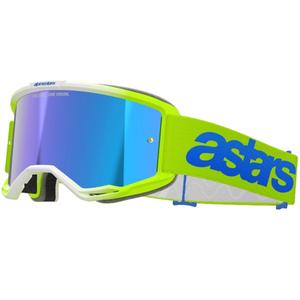 Motokrosové brýle Alpinestars Vision 5 Blaze fluo žluto-modré se zrcadlovým modrým plexi