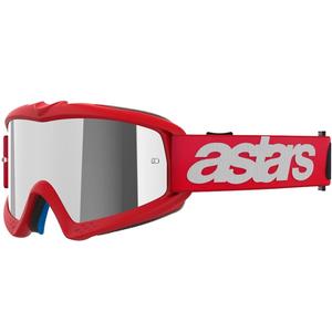 Dětské motokrosové brýle Alpinestars Vision Youth Blaze červené se zrcadlovým stříbrným zorníkem