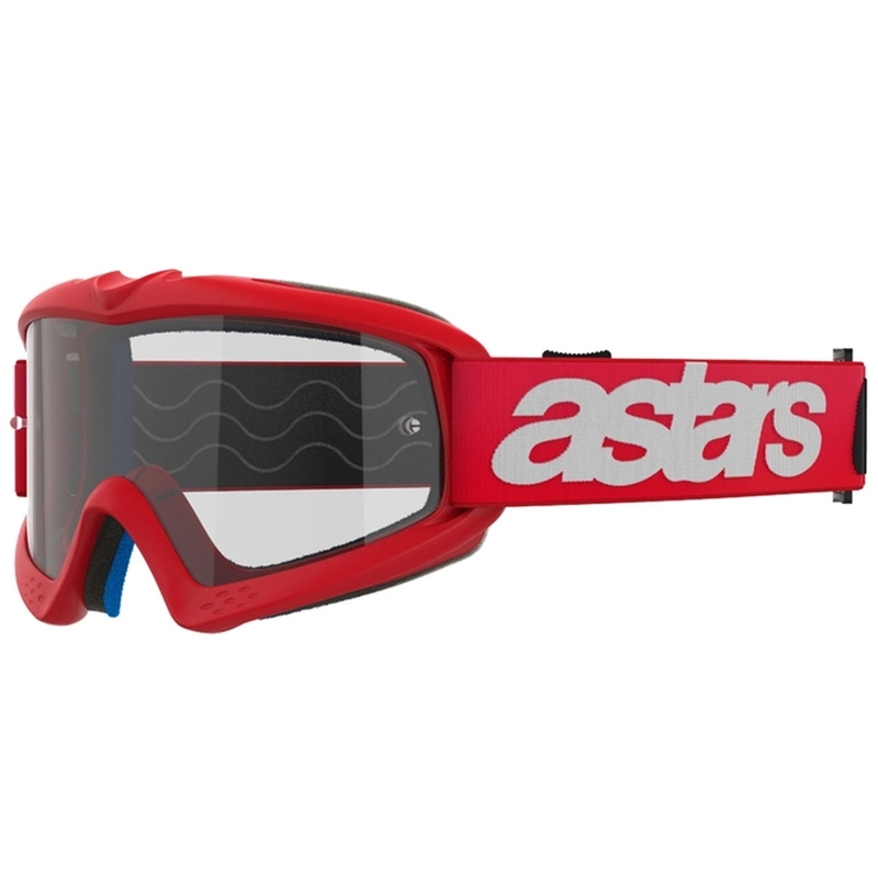 Dětské motokrosové brýle Alpinestars Vision Youth Blaze červené s čirým zorníkem
