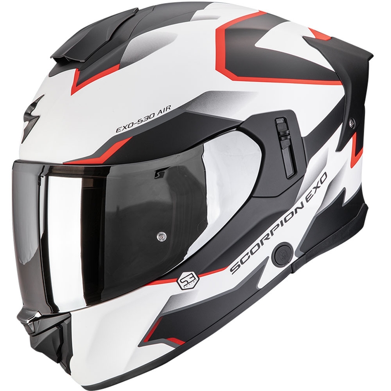 Integrální helma na motorku Scorpion EXO-530 Air Clip matná bílo-černo-červená - II. jakost