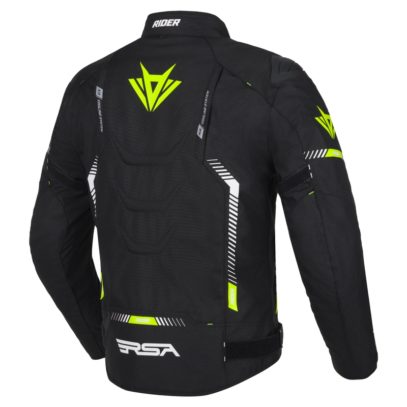 Bunda na motorku RSA Rider černo-bílo-fluo žlutá 2 - II. jakost