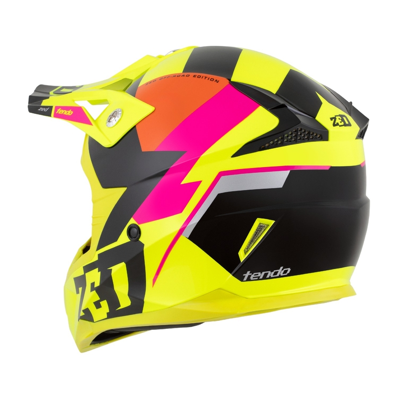 Dětská motokrosová helma ZED X1.9 Tendo fluo žluto-růžovo-oranžovo-černá - II. jakost