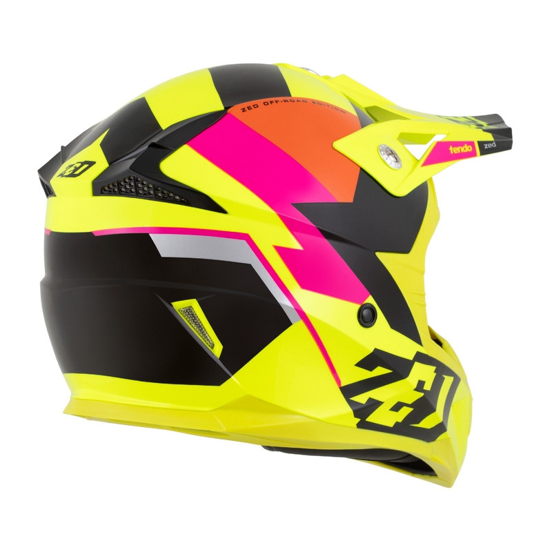 Dětská motokrosová helma ZED X1.9 Tendo fluo žluto-růžovo-oranžovo-černá - II. jakost