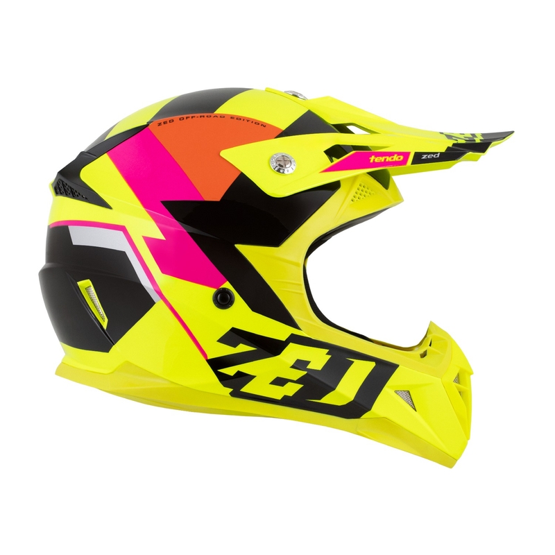 Dětská motokrosová helma ZED X1.9 Tendo fluo žluto-růžovo-oranžovo-černá - II. jakost