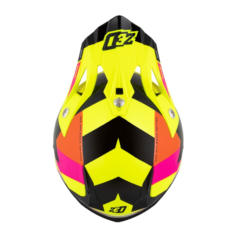 Dětská motokrosová helma ZED X1.9 Tendo fluo žluto-růžovo-oranžovo-černá - II. jakost