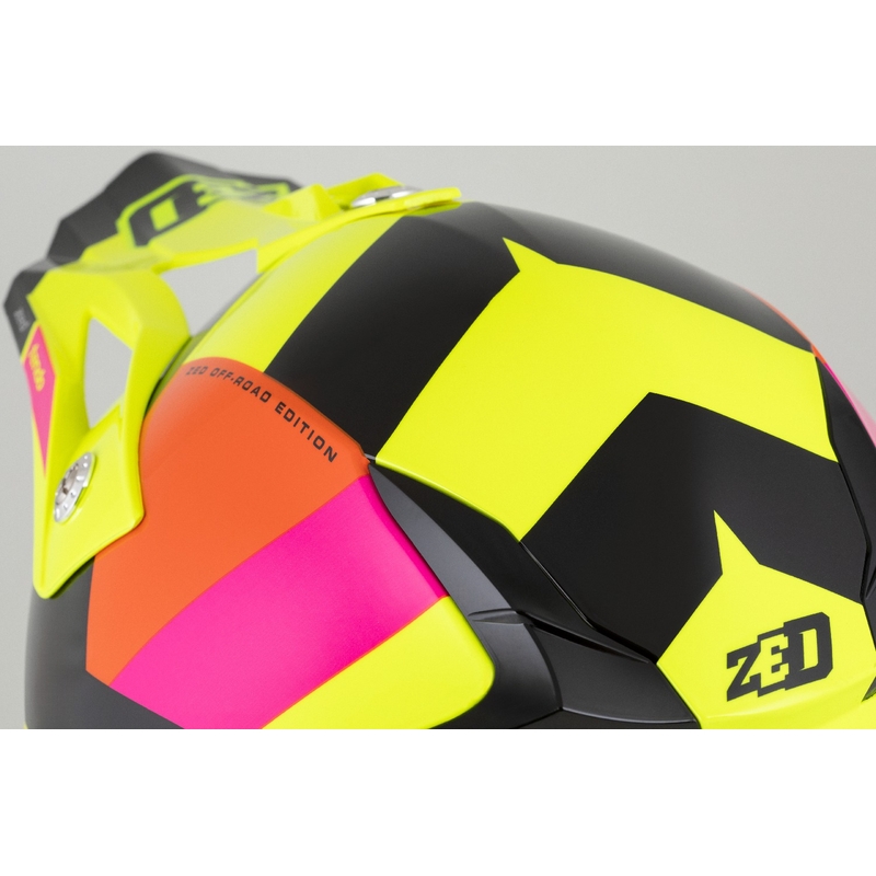 Dětská motokrosová helma ZED X1.9 Tendo fluo žluto-růžovo-oranžovo-černá - II. jakost