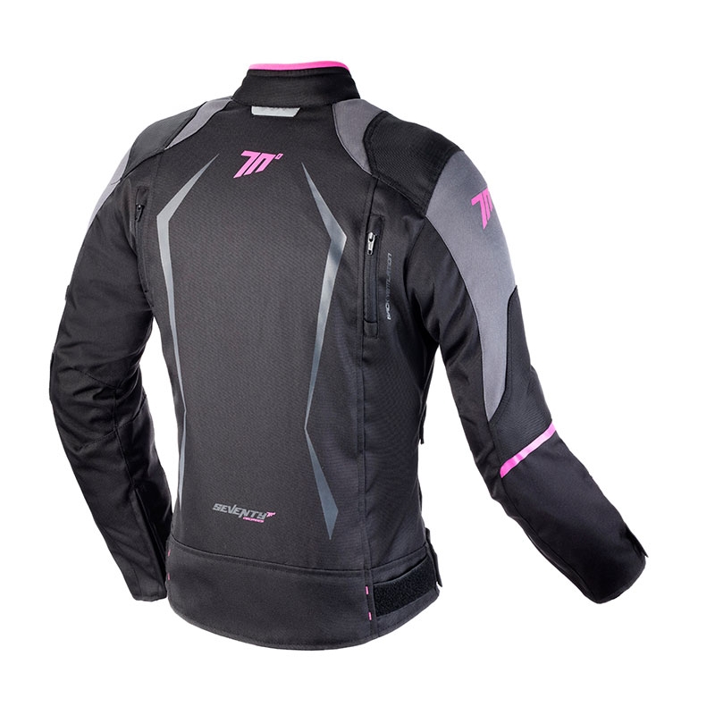 Dámská bunda na motorku SEVENTY DEGREES SD-JR49 černo-růžová - II. jakost