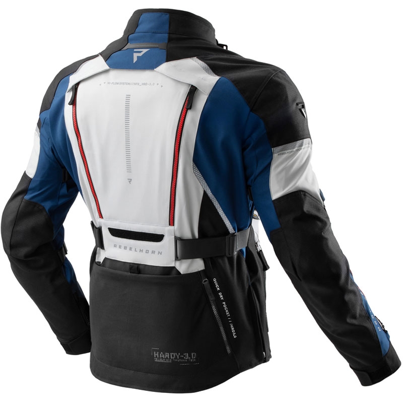 Bunda na motorku Rebelhorn Hardy 3.0 modro-šedo-červená 2 - II. jakost