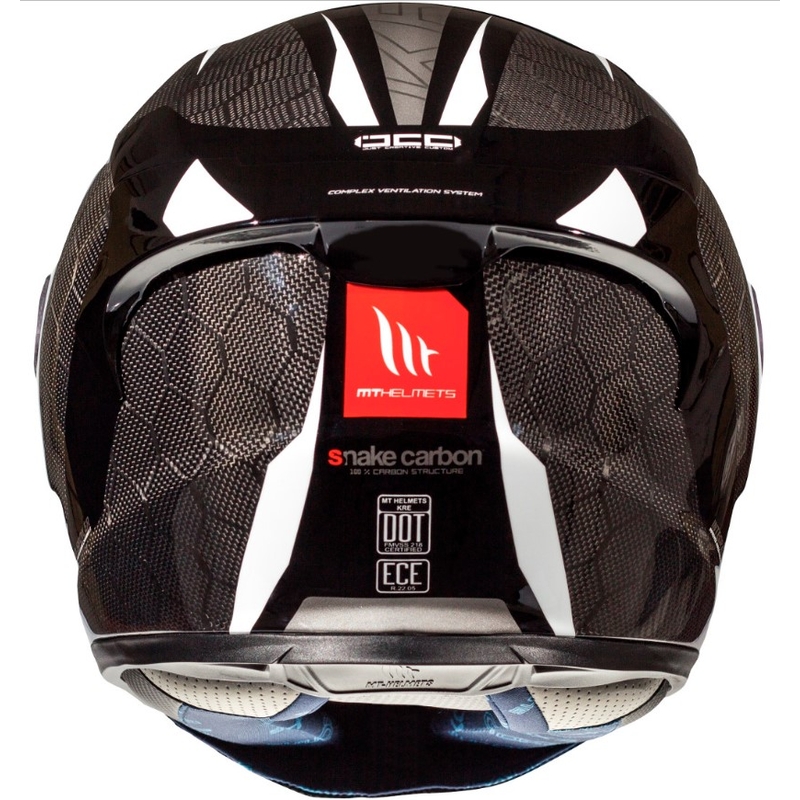 Integrální přilba na motorku MT Kre Snake Carbon 2.0 černo bílá výprodej
