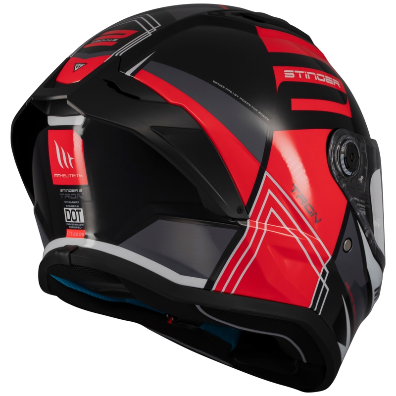 Integrální helma na motorku MT Stinger 2 Tron černo-červeno-šedá - II. jakost