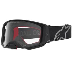 Motokrosové brýle Alpinestars Supertech Vesta černo-stříbrné s čirým plexi