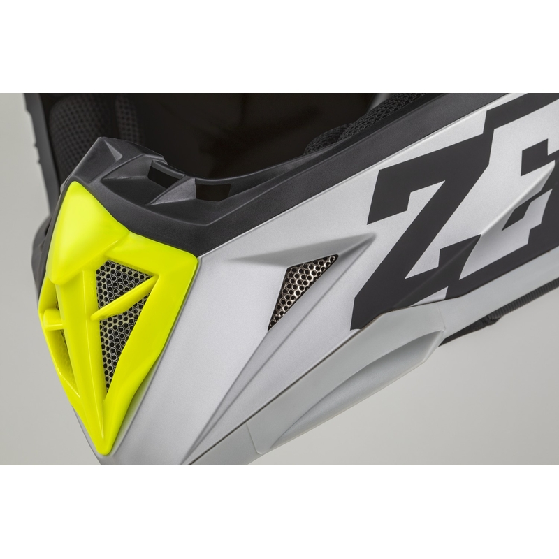 Dětská motokrosová helma ZED X1.9D TENDO matná černo-tmavě šedo-světle šedo-fluo žlutá - II. jakost