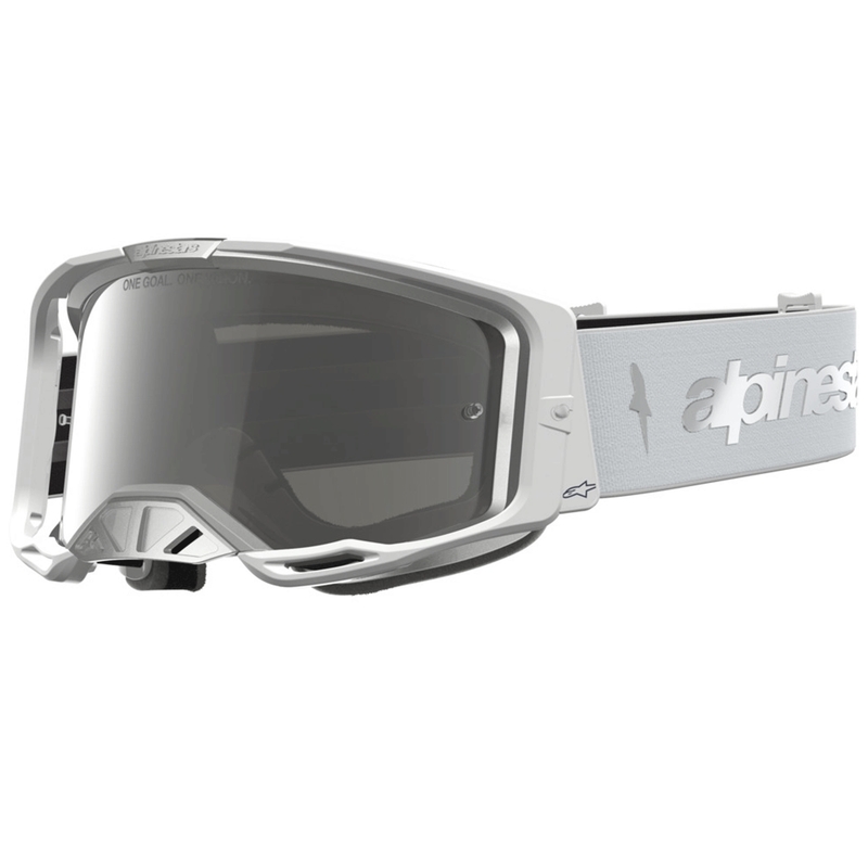 Motokrosové brýle Alpinestars Vision 8 Amber bílo-stříbrné