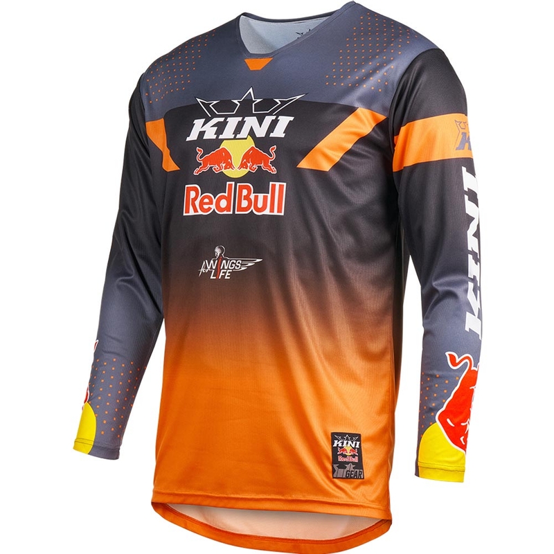 Motokrosový dres KINI Red Bull 2.0 MXC šedo-oranžový