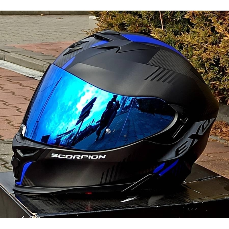 Modře iridiové plexi Scorpion EXO-1400/R1/520 AIR/391 Maxvision KDF16-1
