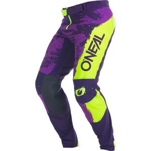 Motokrosové kalhoty O'Neal Mayhem Paint fialovo-fluo žluté