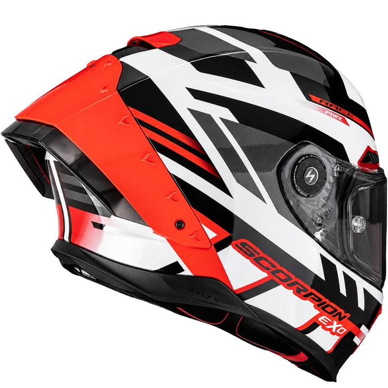 Integrální helma na motorku Scorpion EXO-RACE Air Carbon Fury bílo-stříbrno-červená