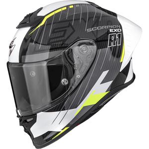 Integrální helma na motorku Scorpion EXO-R1 EVO II Air Surge černo-bílo-fluo žlutá