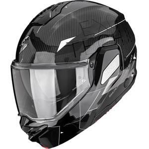 Překlápěcí helma na motorku Scorpion EXO-TECH II Carbon Viator černo-stříbrná
