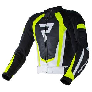 Bunda na motorku Rebelhorn Piston II PRO černo-bílo-fluo žlutá výprodej