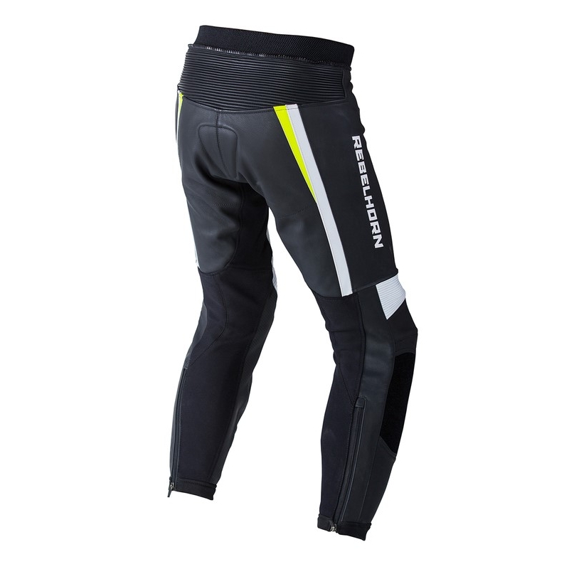 Kalhoty na motorku Rebelhorn Piston II PRO černo-bílo-fluo žluté výprodej