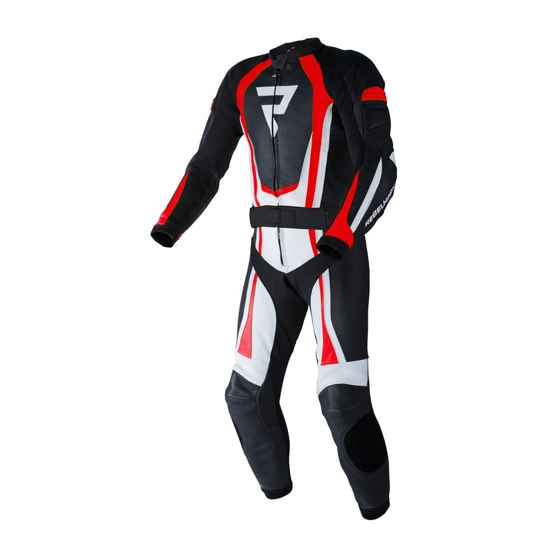 Kombinéza na motorku Rebelhorn Piston II PRO černo-bílo-fluo červená výprodej