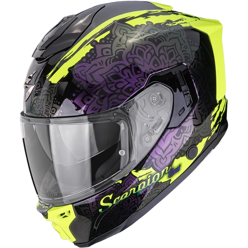 Integrální helma na motorku Scorpion EXO-1500 Air Vortex černo-fluo žluto-chameleon