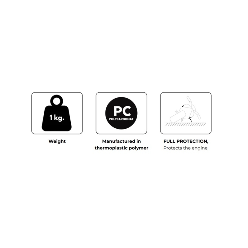 Ochranné kryty motoru PUIG černý included 3 covers