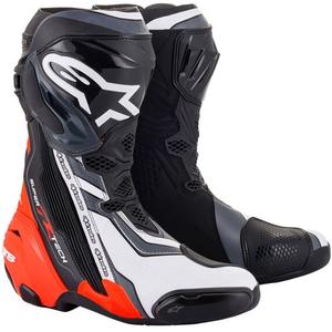 Boty na motorku Alpinestars Supertech R černo-fluo červeno-bílo-šedé