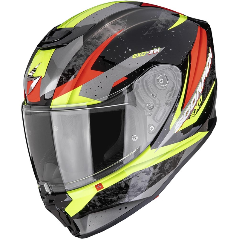 Dětská helma na motorku Scorpion EXO-JNR Air Tako černo-fluo žluto-červená