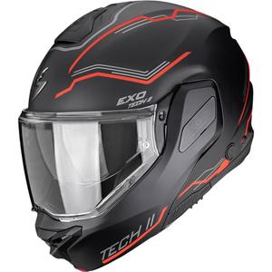 Překlápěcí helma na motorku Scorpion EXO-TECH II Dash matná černo-stříbrno-červená