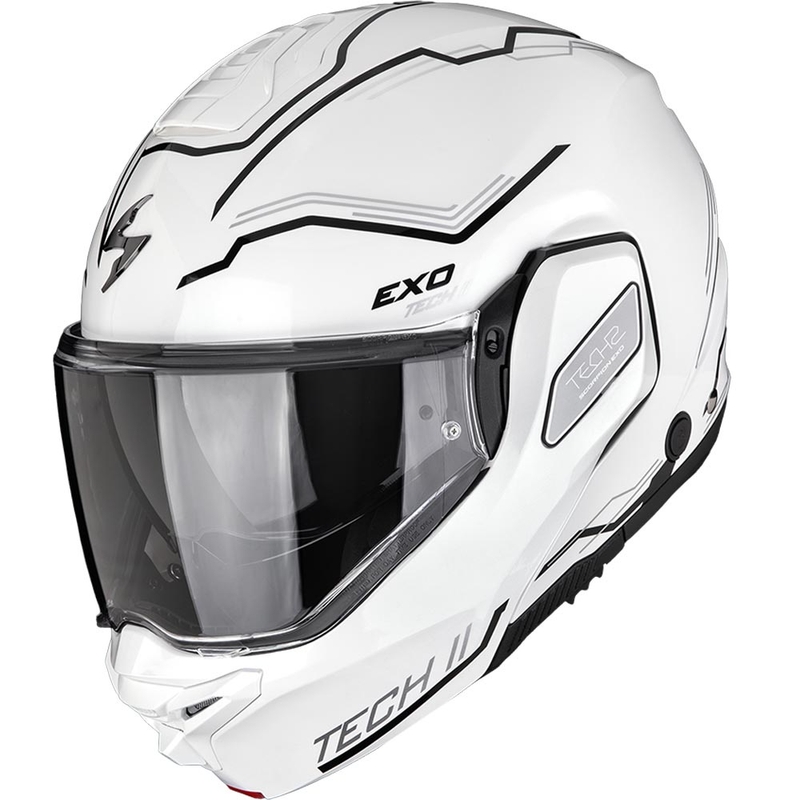 Překlápěcí helma na motorku Scorpion EXO-TECH II Dash bílo-stříbrno-černá