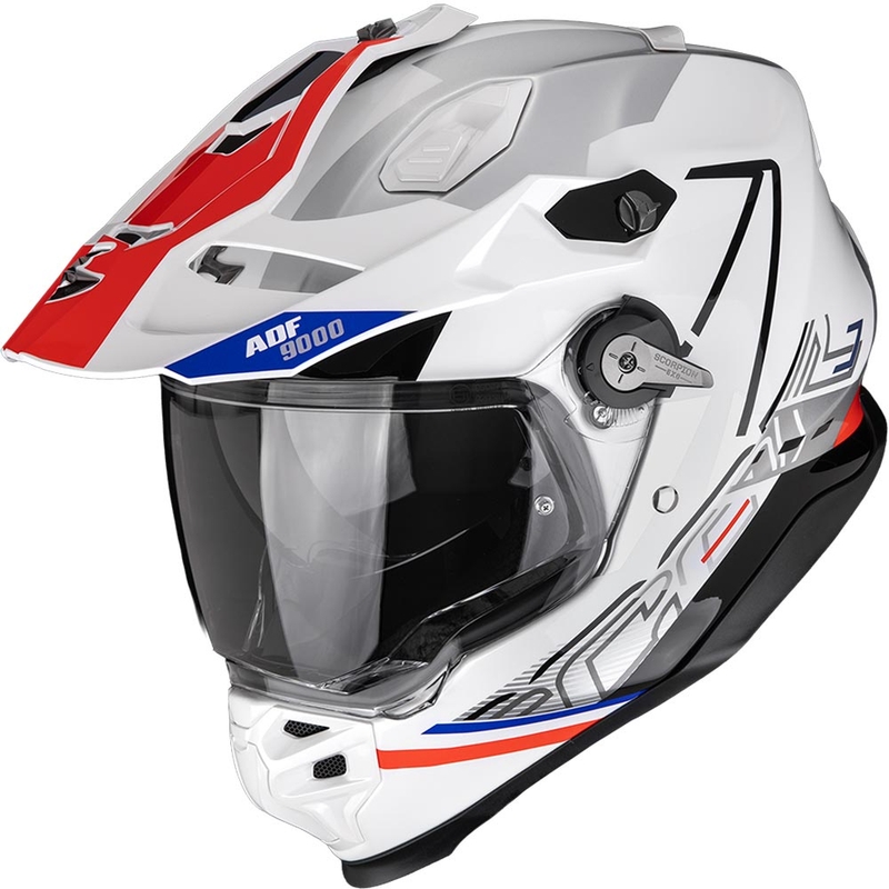 Enduro helma Scorpion ADF-9000 Air Summit bílo-červeno-stříbrná