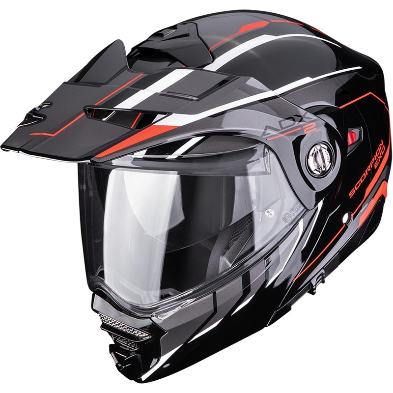 Enduro helma na motorku Scorpion ADX-2 Walt černo-stříbrno-červená