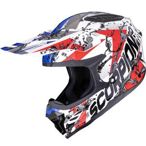 Motokrosová helma Scorpion SMX-10 Gasoline bílo-červeno-modráranžová