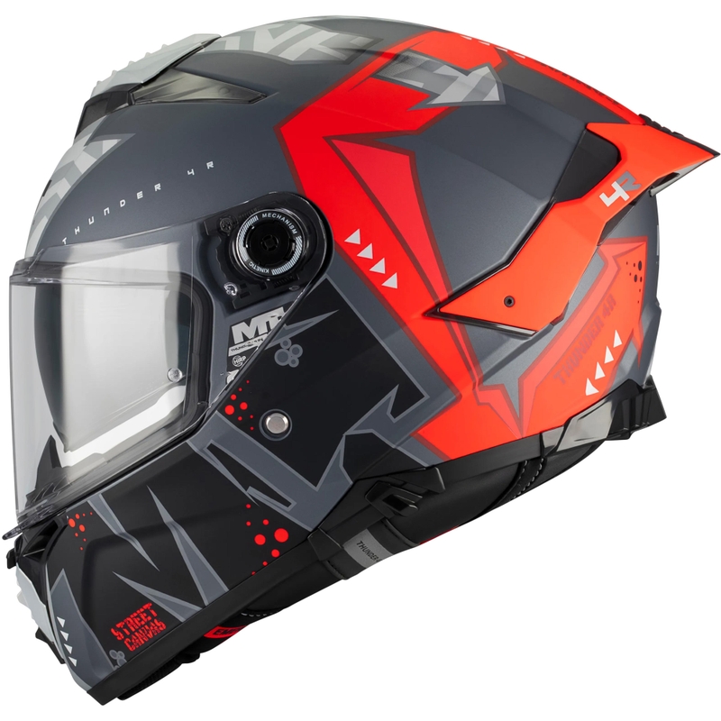 Integrální helma na motorku MT Thunder 4 R SV Canvas C5 černo-šedo-červená