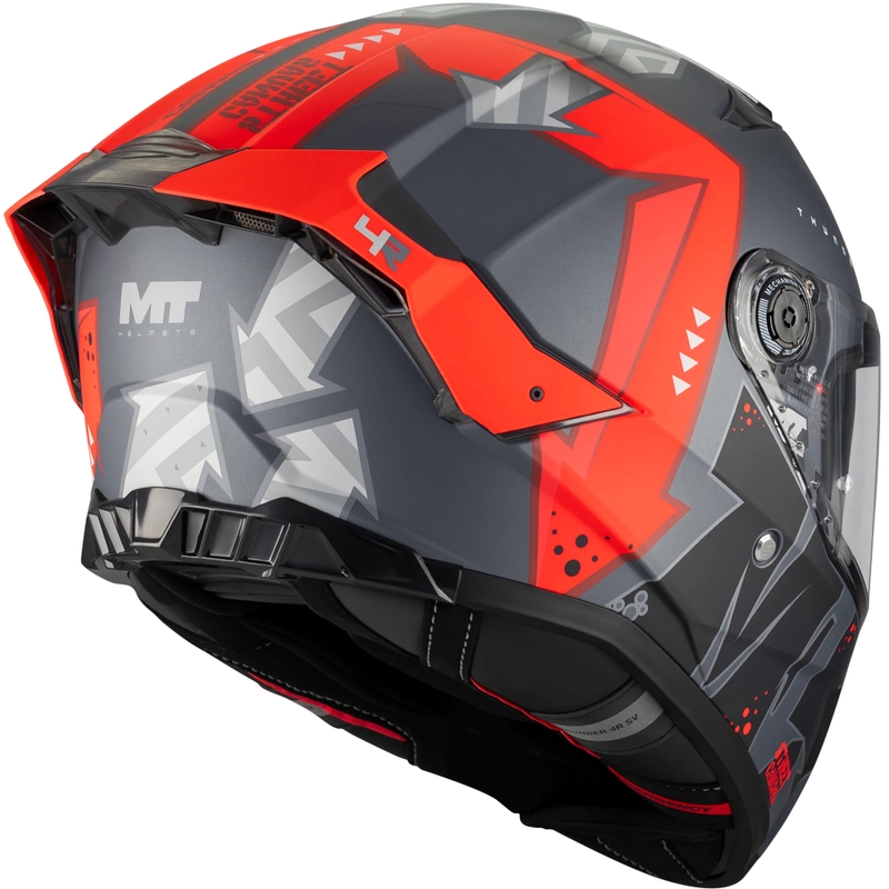 Integrální helma na motorku MT Thunder 4 R SV Canvas C5 černo-šedo-červená