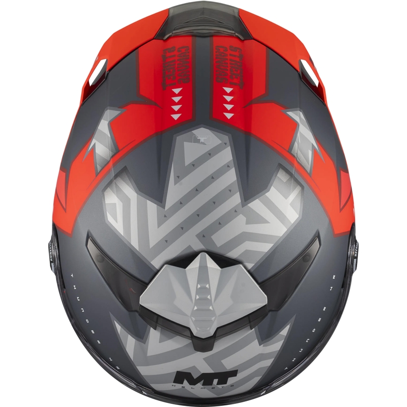 Integrální helma na motorku MT Thunder 4 R SV Canvas C5 černo-šedo-červená
