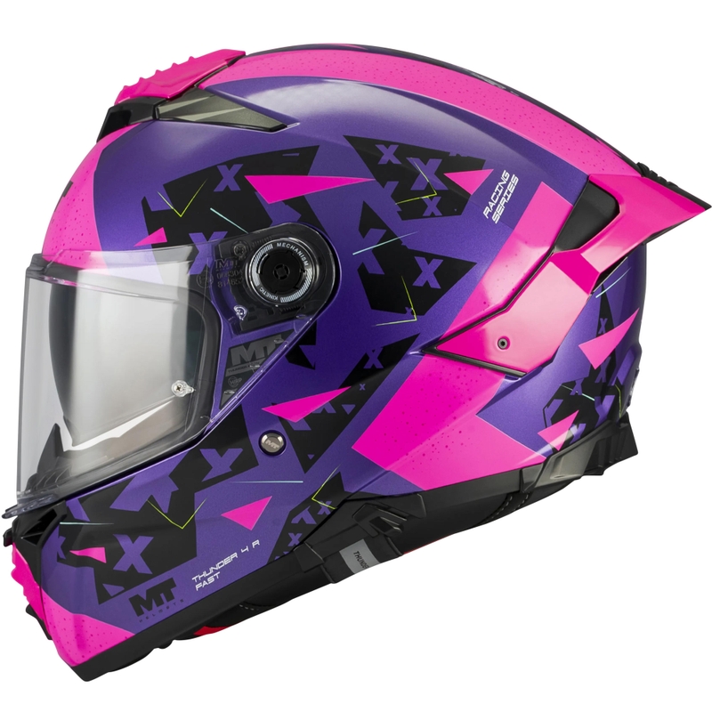 Integrální helma na motorku MT Thunder 4 R SV Fast C8 fialovo-růžovo-černá