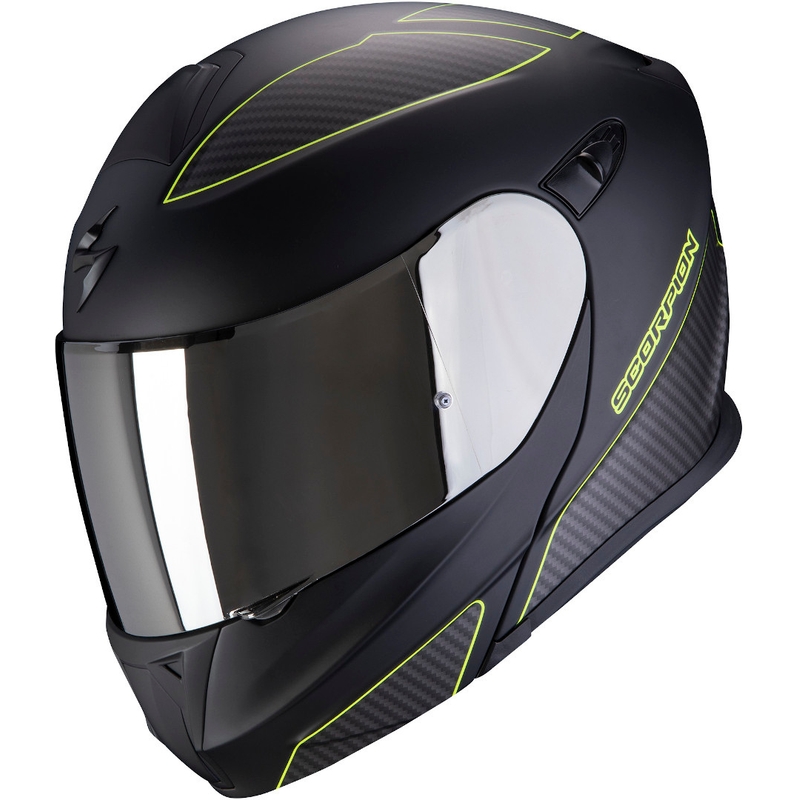 Moto přilba výklopná Scorpion EXO-920 Flux černo-fluo žlutá