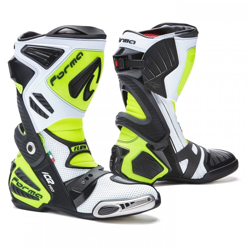Boty na motorku Forma Ice Pro Flow bílo-černo-fluo žluté Velikost: 38