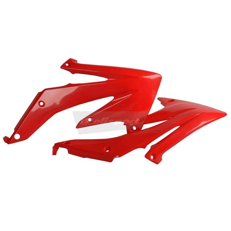 Spoilery chladiče POLISPORT (pár) červená CR 04 pro HONDA CRF 450 R 2005-2008