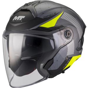 Otevřená helma na motorku MT Cosmo SV Zafiro C3 matná černo-šedo-fluo žlutá