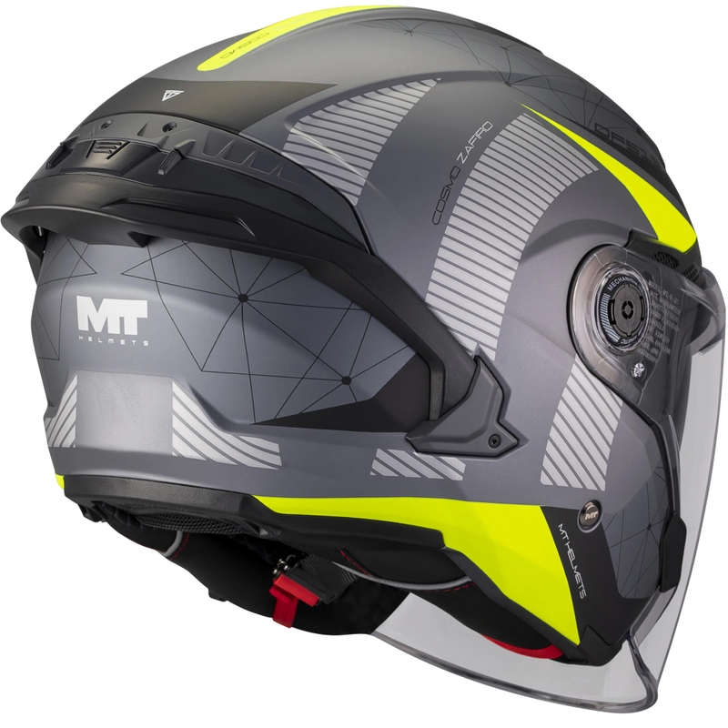 Otevřená helma na motorku MT Cosmo SV Zafiro C3 matná černo-šedo-fluo žlutá